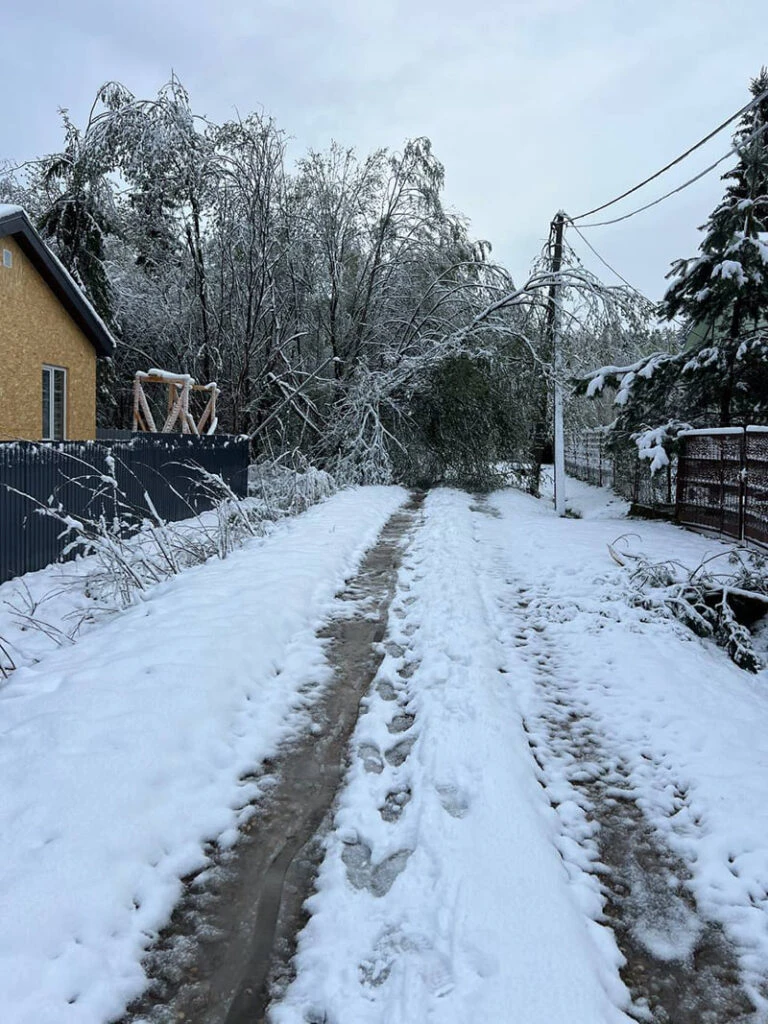 Май снегопад